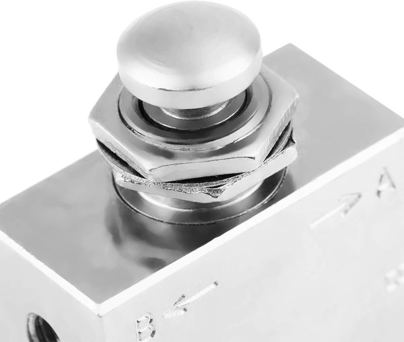 POCREATION TAC2-41P Toggle Valve, 2 Position 3 Way Air Pneumatic Knob Control ON/OFF Air Control Toggle Valve Type Mushroom Push Button 2.16 x 1.26inch - Image 2